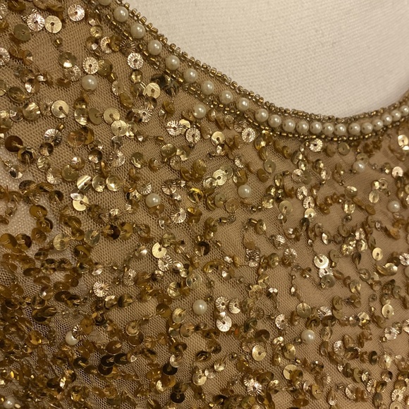 Adrianna Papell gold sequin dress - Picture 2 of 6